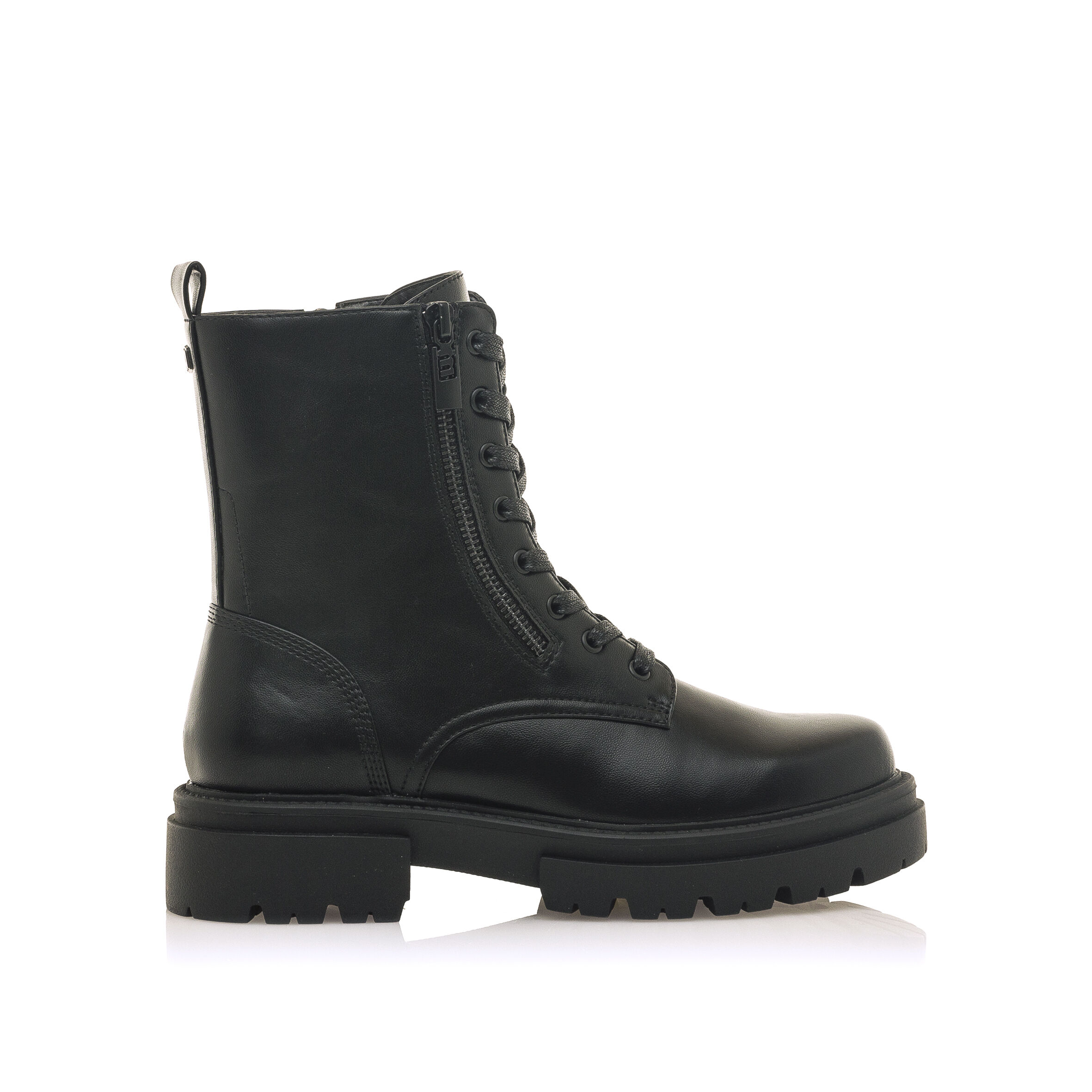 Bota militar piel sale mujer